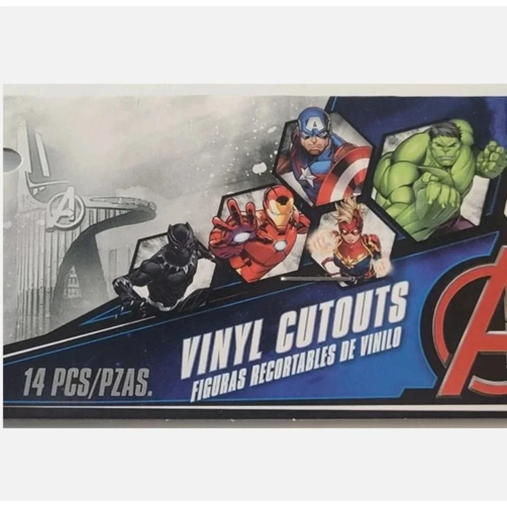 MARVEL AVENGERS VINYL CUTOUTS STICKERS 14 PCS WALL DECORATIONS nip